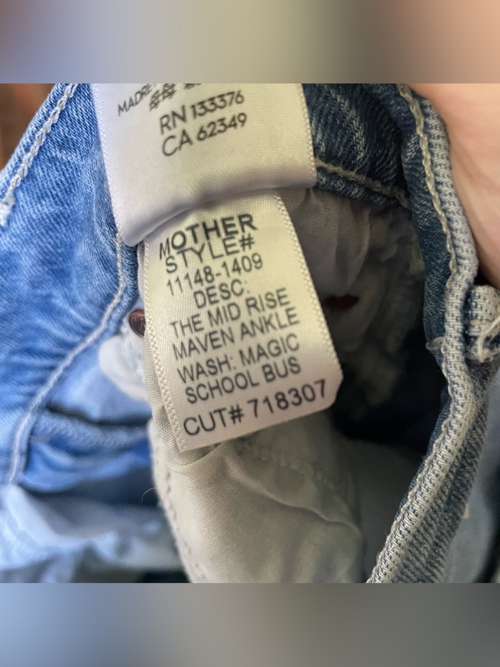 MOTHER The Maven Ankle Mid-Rise Straight Wide Leg Jeans $228 - Picture 6 of 8